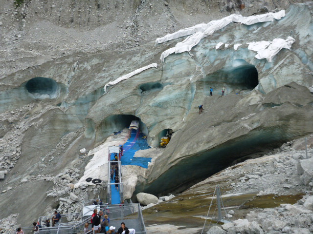 mer de glace ice cave entrance chaminox france aug 2014