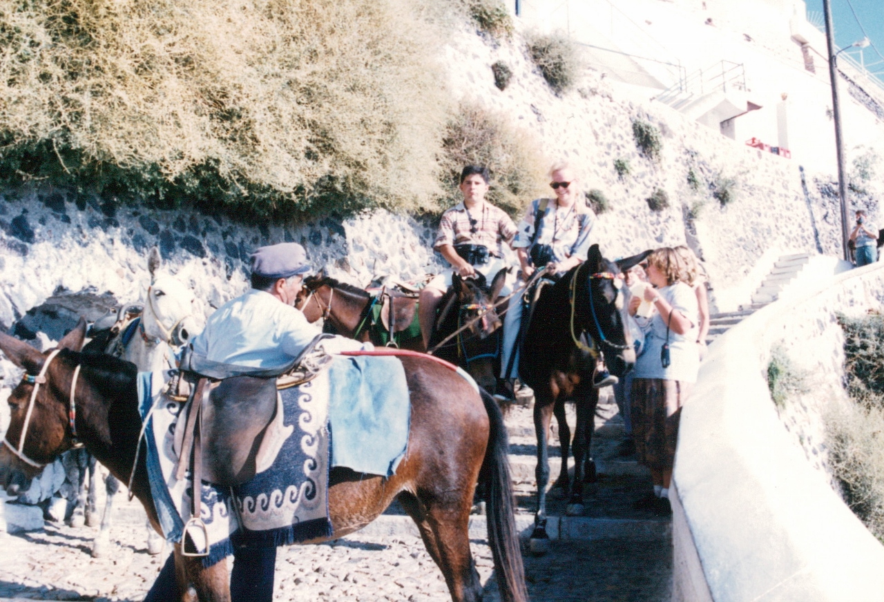 horse ride santorini island greece 1995