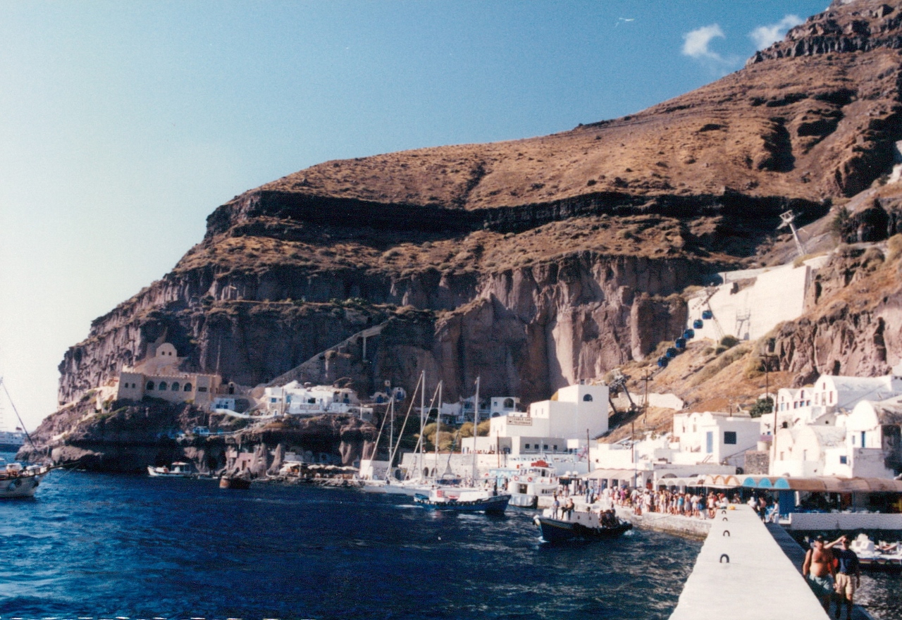 port on water santorini island greece 1995