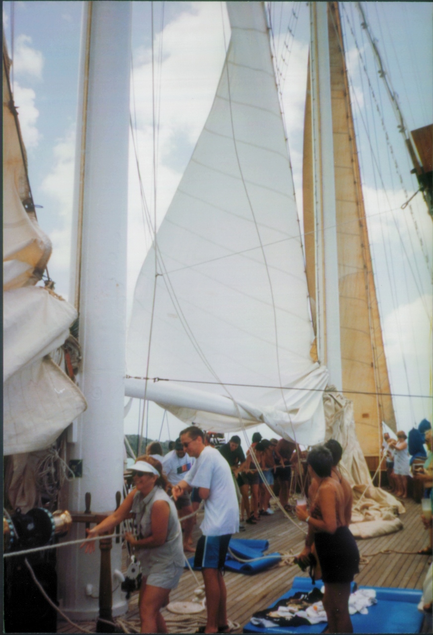 raising the sails windjammer polynesia caribbean 1999