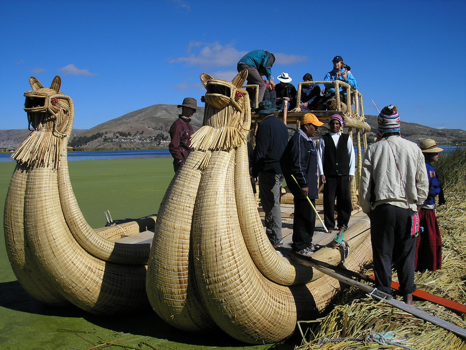 Uros Reed Floating Islands Lake Titicaca Puno Peru May 2006