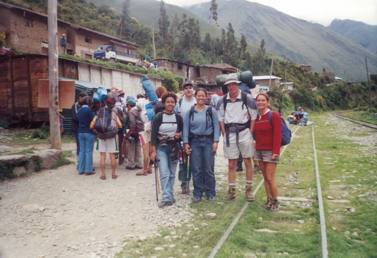 group photo before trek inca trail machu picchu peru apr 2001
