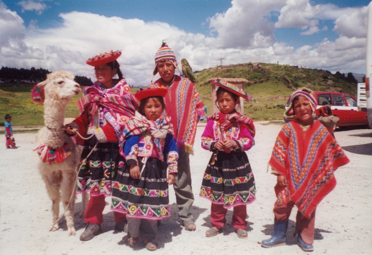 traditional dress inca trail machu picchu peru apr 2001