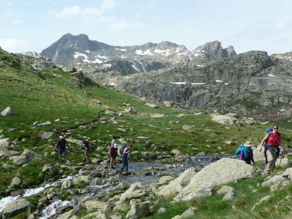 Cross Stream Trekking Carros de Foc Pyrenees Spain Jul 2013