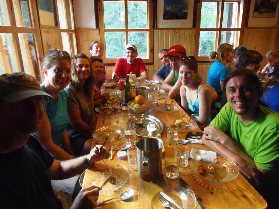 Dining in Hut Trekking Carros de Foc Pyrenees Spain Jul 2013