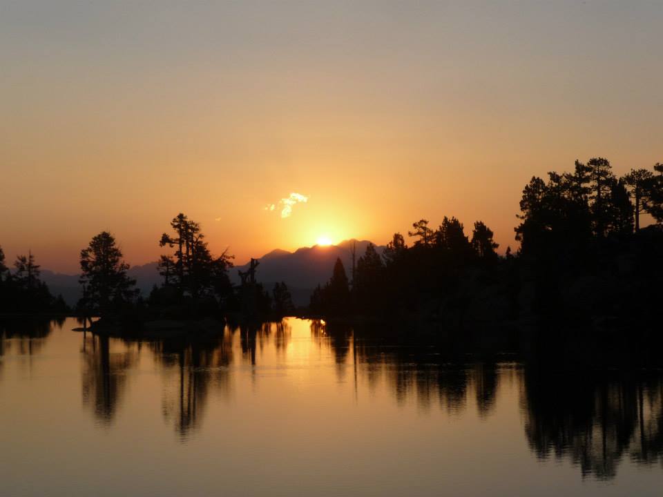 Sunset Over Lake Trekking Carros de Foc Pyrenees Spain Jul 2013