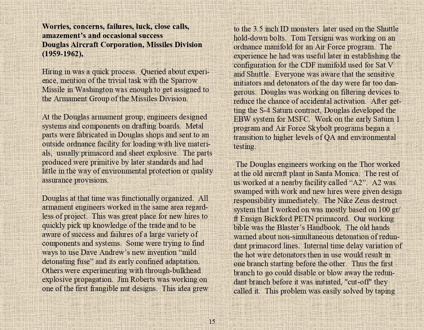 Rocket Science - An engineers experiences with the us space program