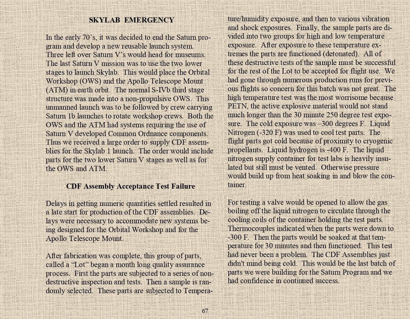 Rocket Science - An engineers experiences with the us space program