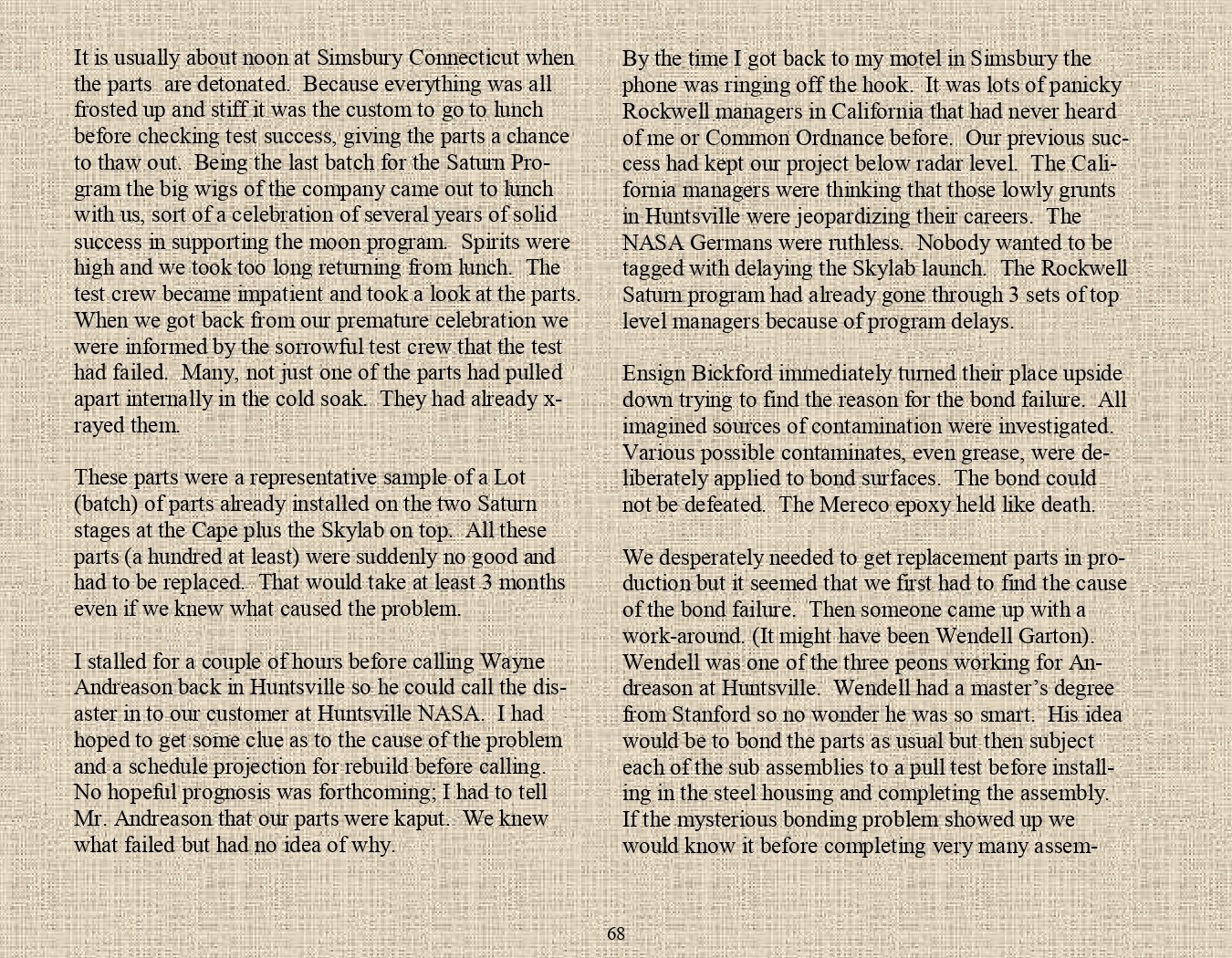 Rocket Science - An engineers experiences with the us space program