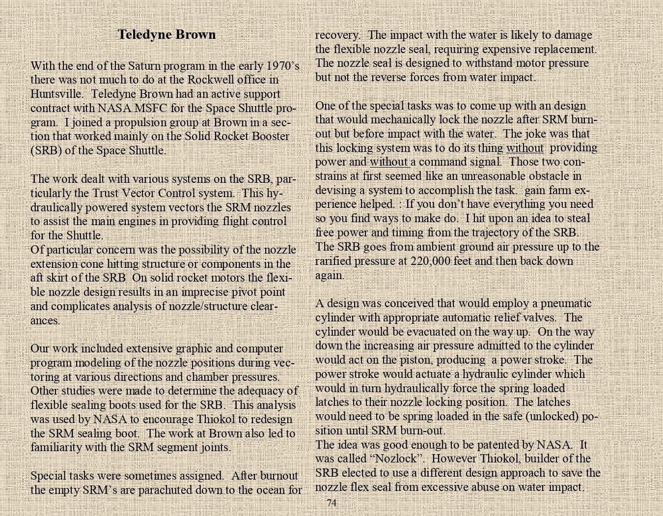 Rocket Science - An engineers experiences with the us space program