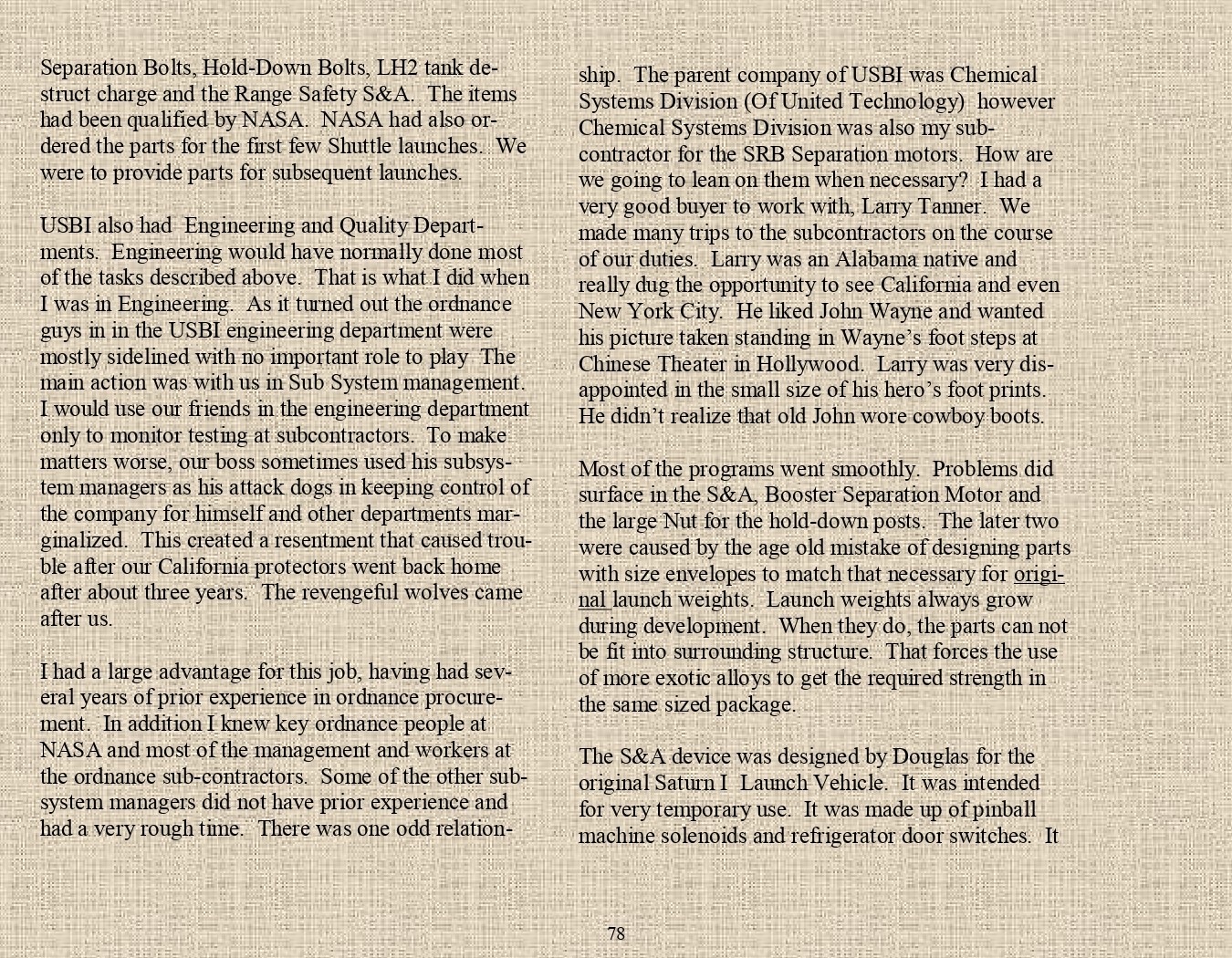 Rocket Science - An engineers experiences with the us space program