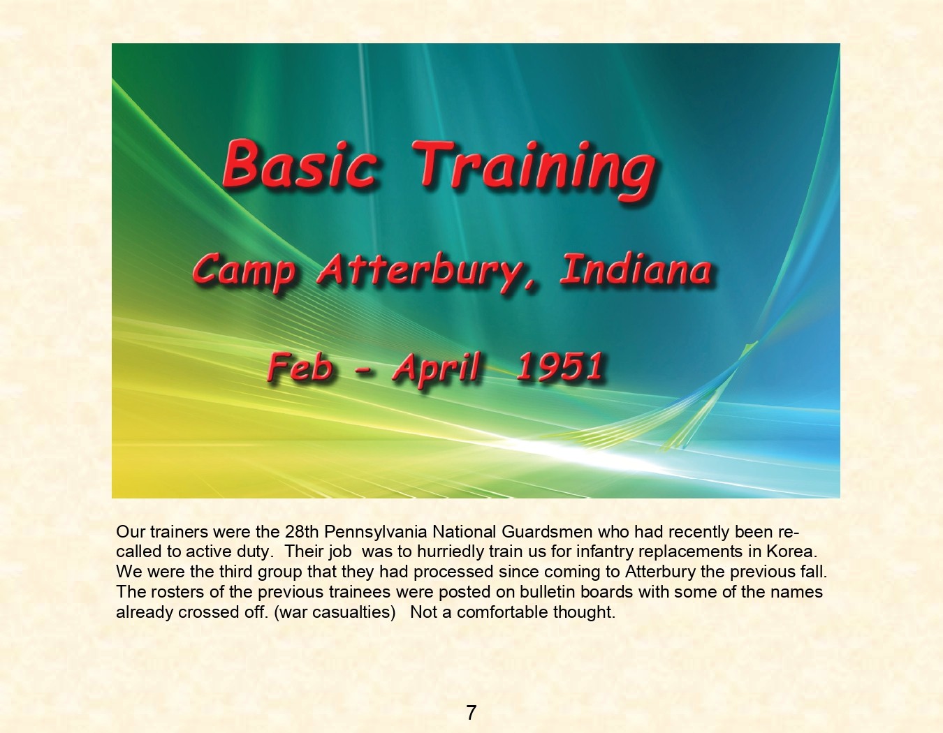 Camp Atturbury Indiana 1951