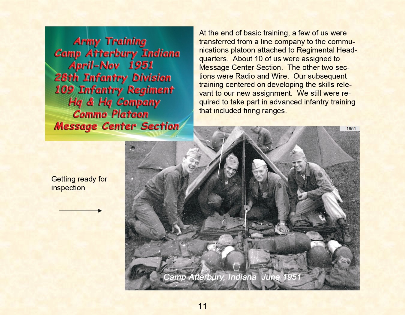 Camp Atturbury Indiana 1951