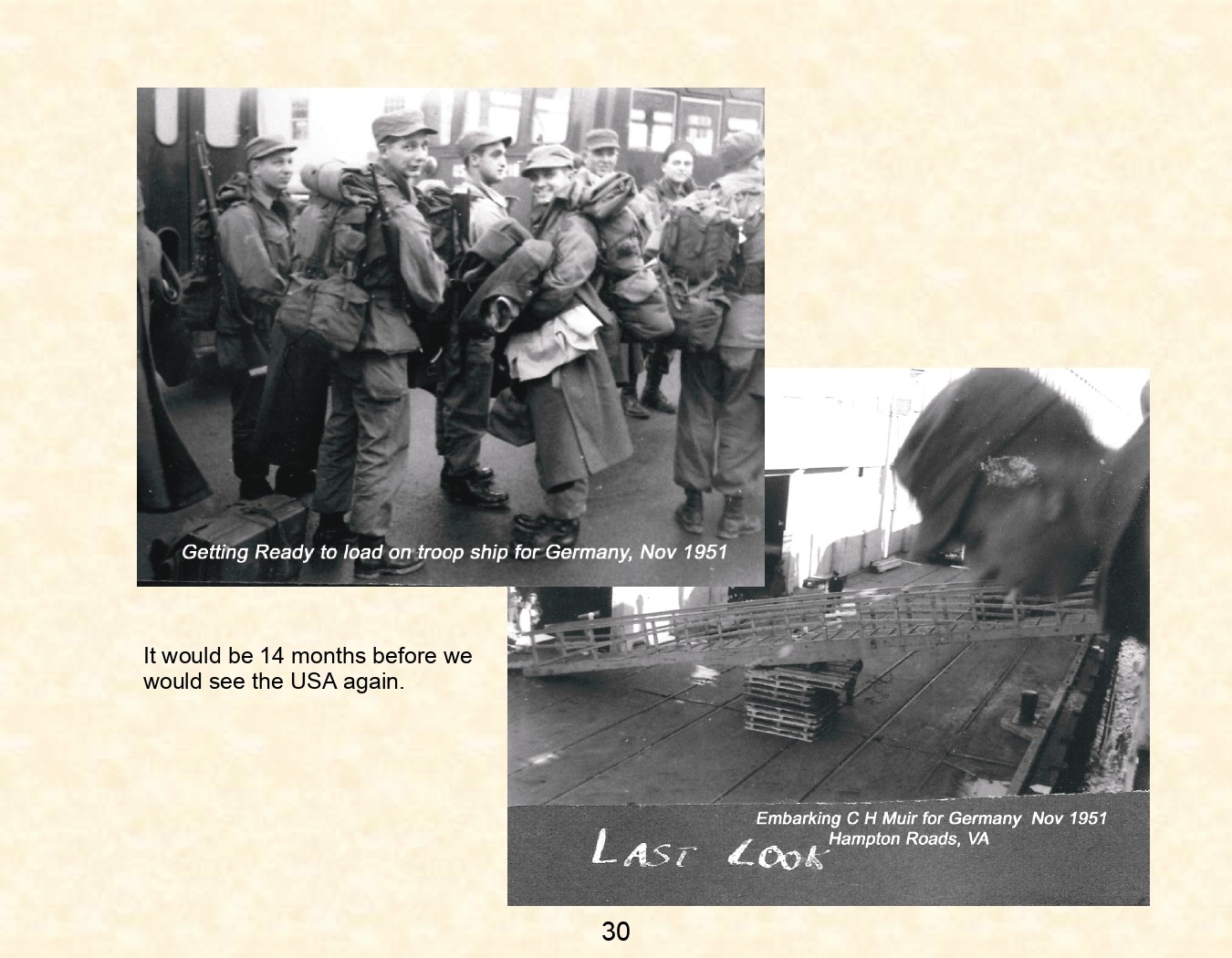 uss general c. h. muir (AP-142) troop ship nov 1951 hampton roads to bremerhaven germany