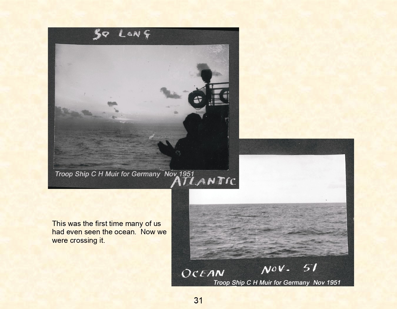 emil hanson john tavormino uss general c. h. muir (AP-142) troop ship nov 1951 hampton roads to bremerhaven germany