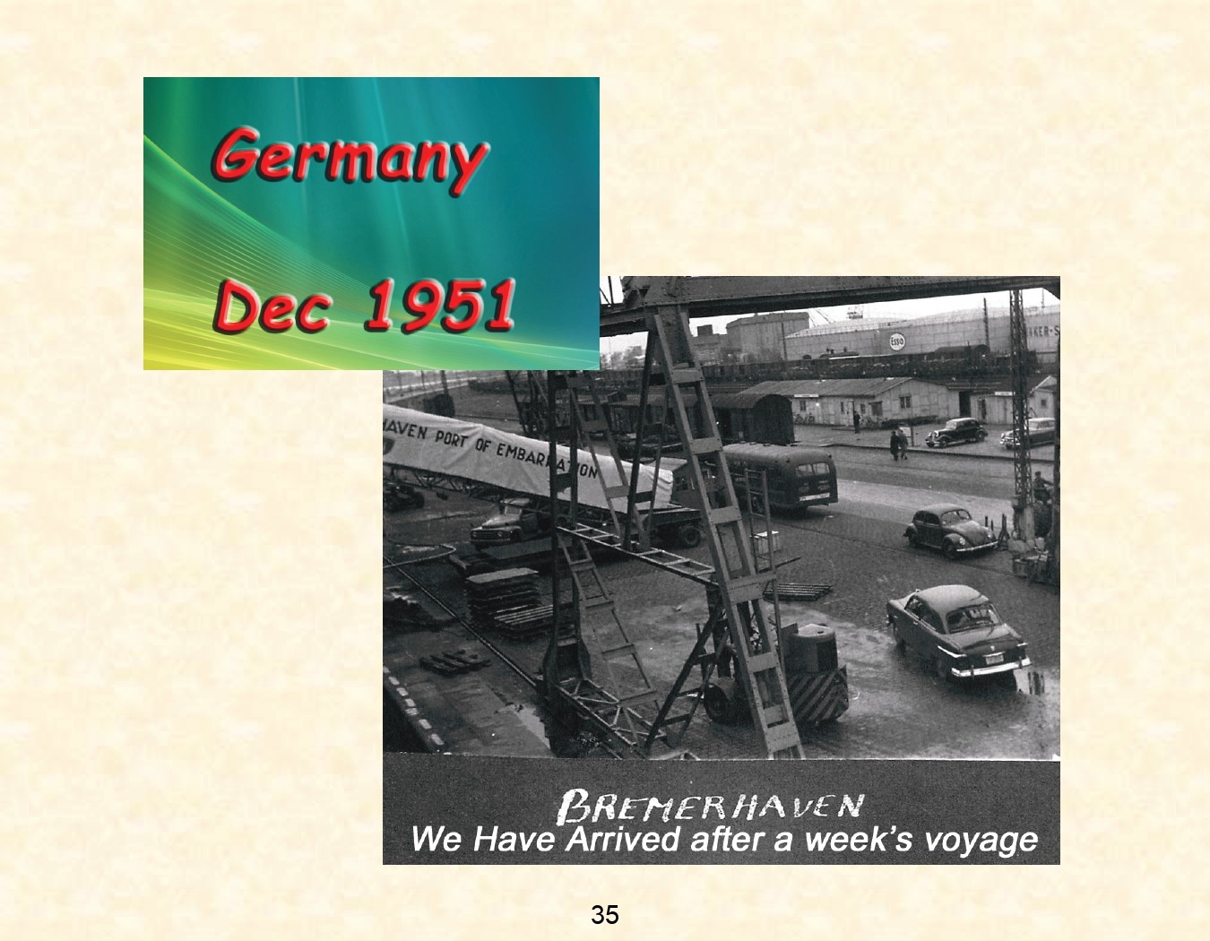 109 infantry regiment on board uss general c. h. muir (AP-142) troop ship nov 1951 hampton roads to bremerhaven germany