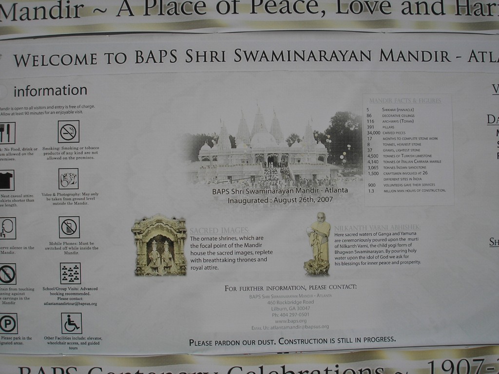 Baps Shri Swaminarayan Mandir Hindu Temple - Lilburn Georgia - Oct 2007